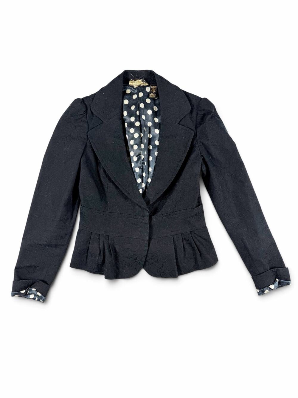 Forever 21 Brand Women’s Jacquard Peplum Blazer Black Small